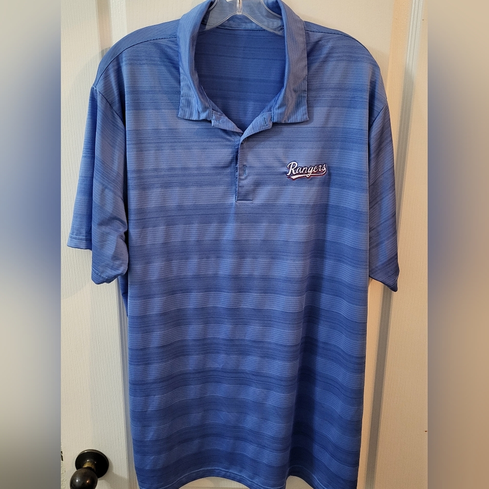 Antigua Texas Rangers Blue Red White Striped Polo Shirt Men's Size XL